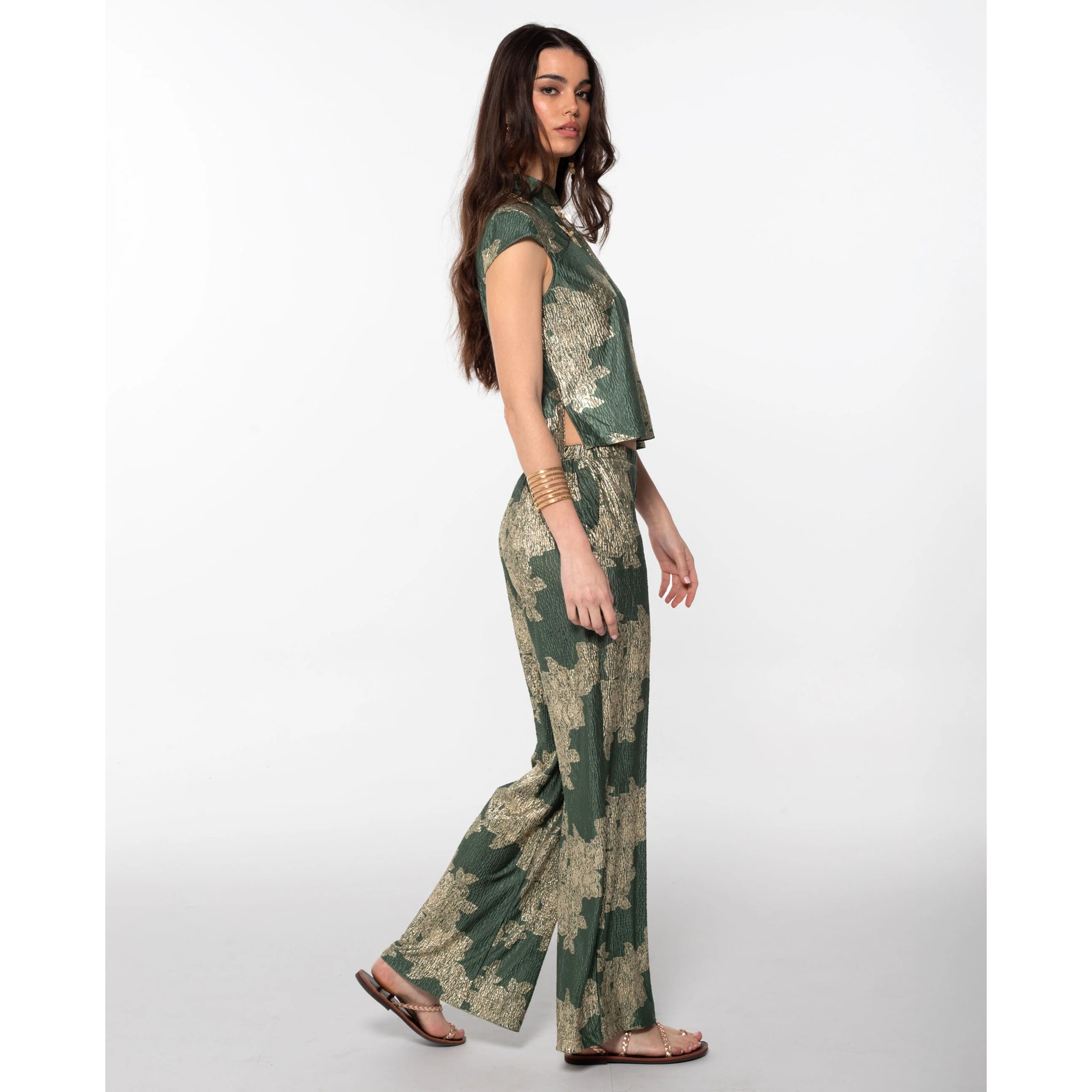 Pantalón jacquard fluido