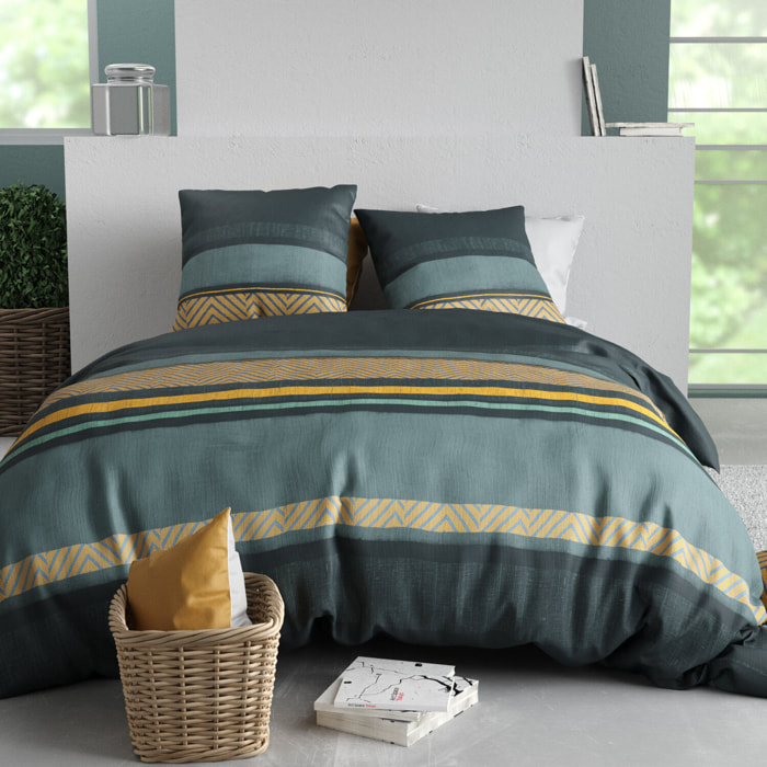 Parure housse de couette imprimé 100% coton - astral