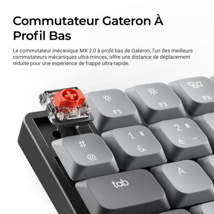 Clavier gamer sans fil KEYCHRON K3 Max QMK/VIA Wireless