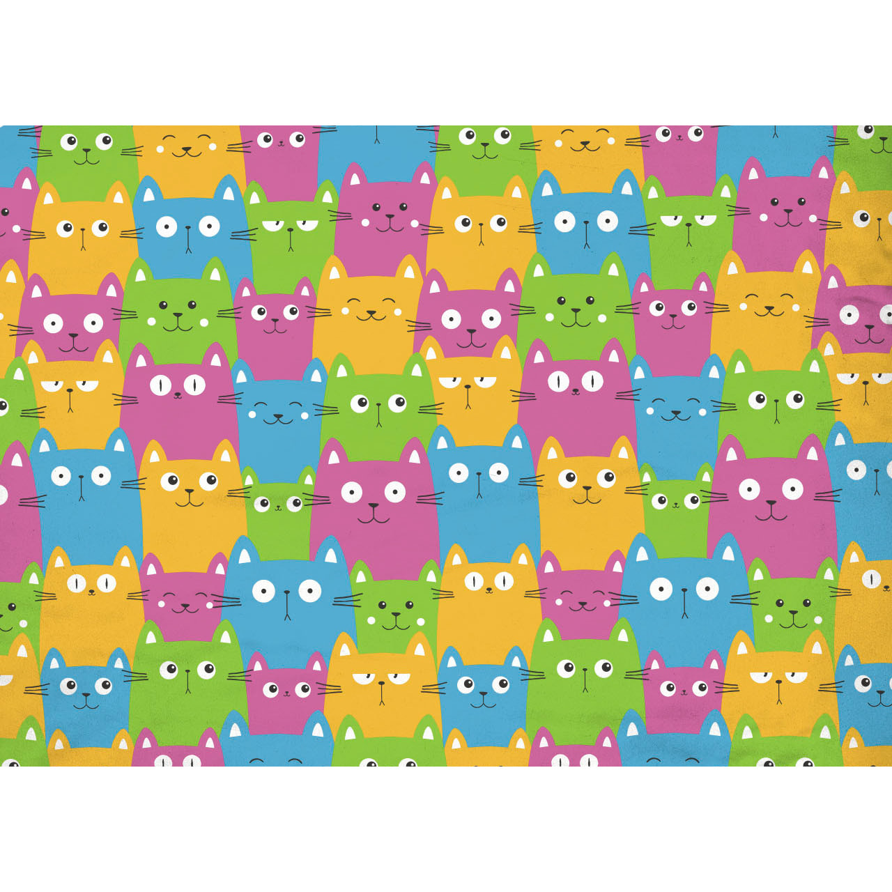 Copripiumino In 100% Cotone Happy Cat Multicolor