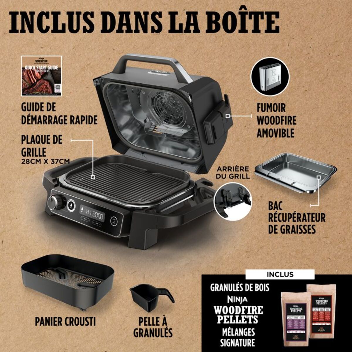 Barbecue électrique NINJA Woodfire OG701EU