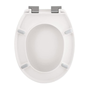 Abattant wc Thermo dur avec frein de chute NEELA Blanc mat - Charnières ABS Chromé Spirella