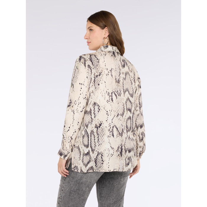 Fiorella Rubino - Camisa con estampado de animal - Beige