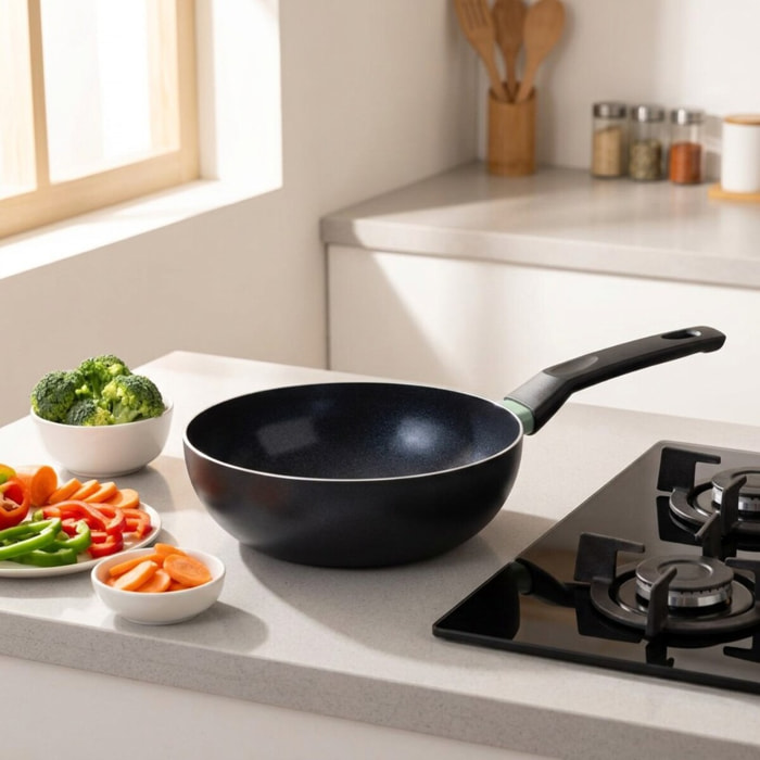 Wok aluminium revêtement céramique antiadhésif sans PFAS Fackelmann Brandao