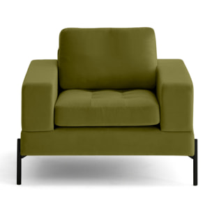 Isaure - fauteuil en velours - Vert Olive