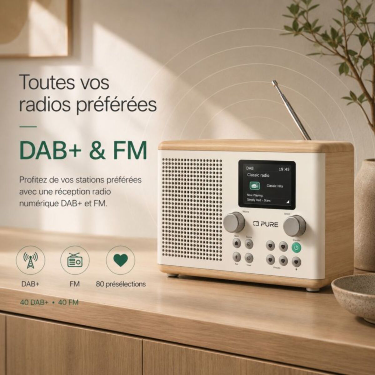 Radio DAB PURE Classic H4 Cotton White
