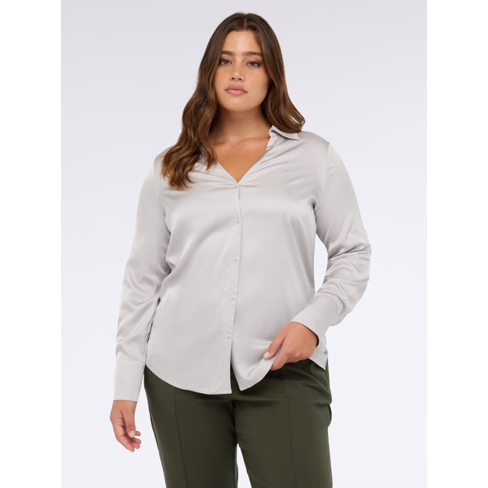 Fiorella Rubino - Camisa de satén de viscosa - Gris