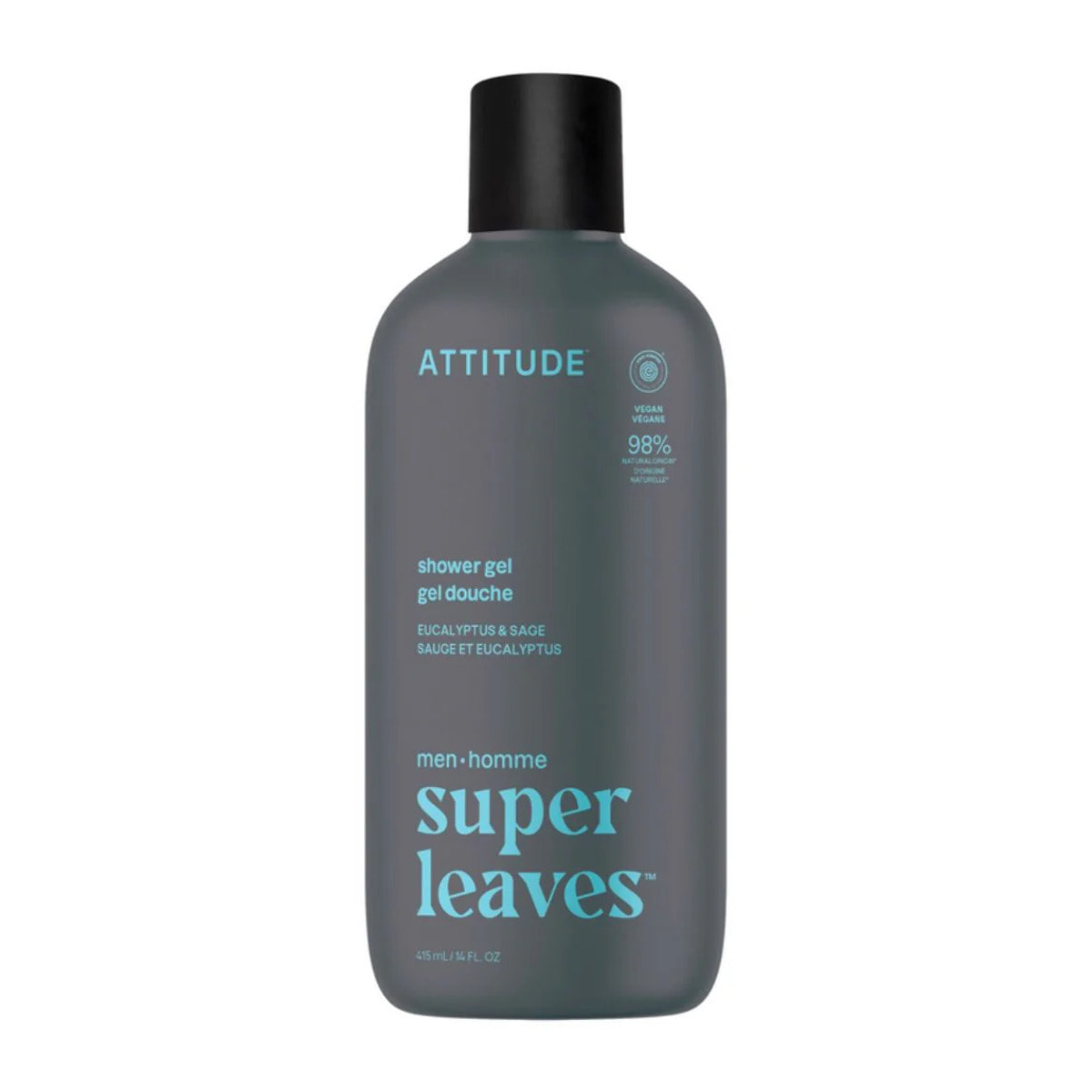 Super leaves men Gel de ducha - Eucalipto y salvia, Attitude, 415mL