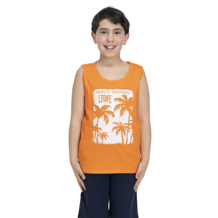 Traje de playa infantil sin mangas.