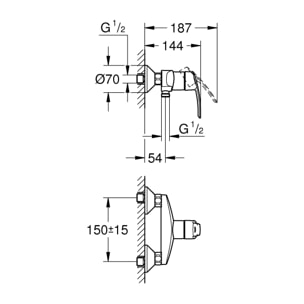 GROHE Start Mitigeur monocommande Douche Chromé 23205001