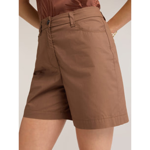 Motivi - Shorts in popeline di cotone - Marrone