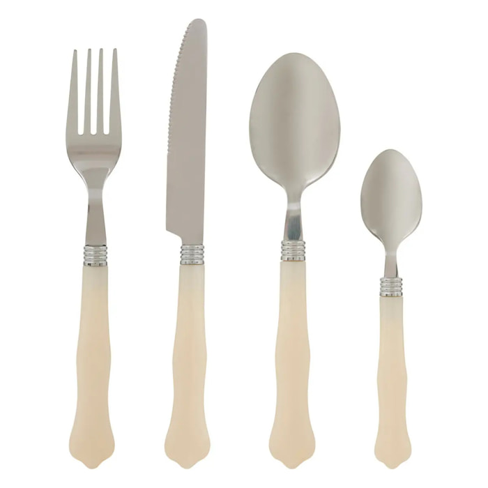 Ménagère Bellissima 24 pièce(s) ivoire L1,9xp1,8xH21cm