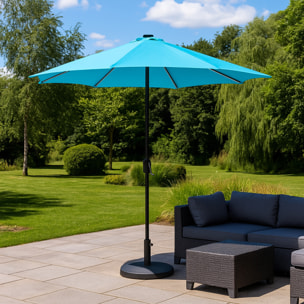 Parasol droit rond led Ø 3 m bleu ITALORA