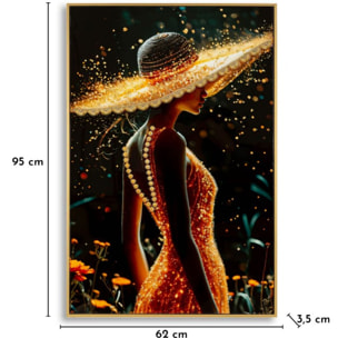 STAMPA DECORATA SU TELA LACCATA C/CORNICE ILLUMY -A- CM 62X3,5
X92