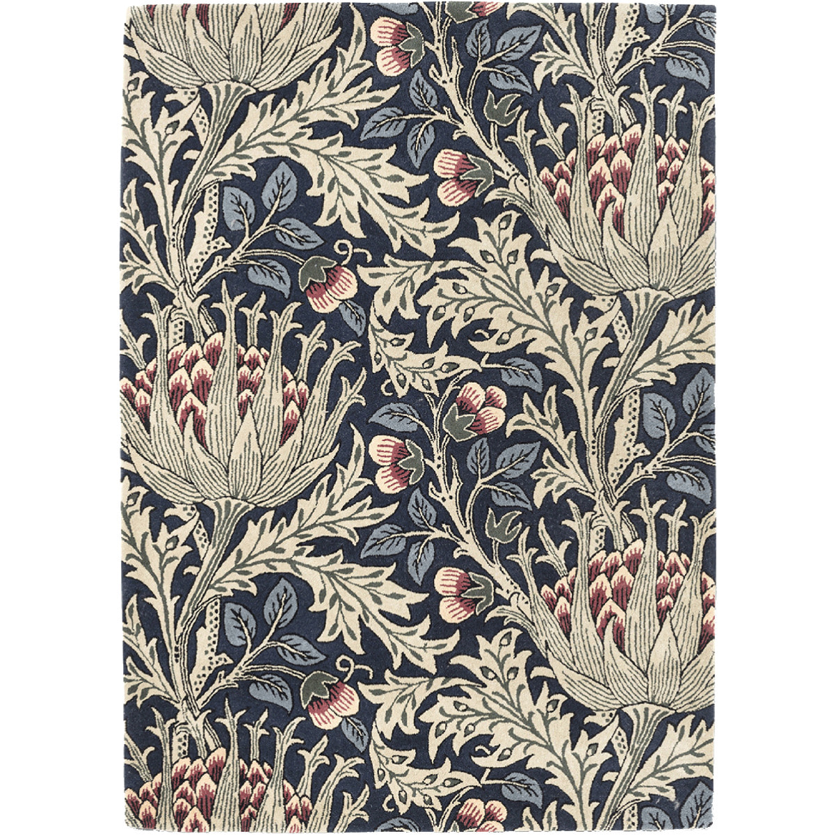 Tapis salon et chambre fait à la main en laine motif floral TANI