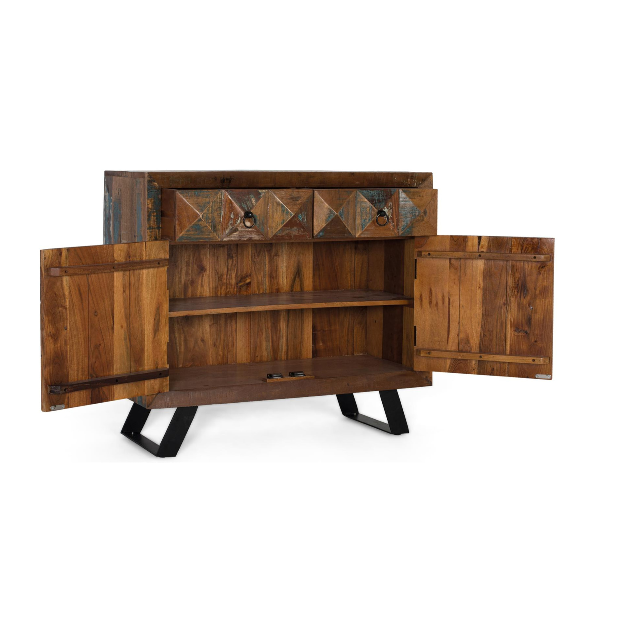 Consola de Madera Reciclada 100 Cm Estilo Industrial Moderno