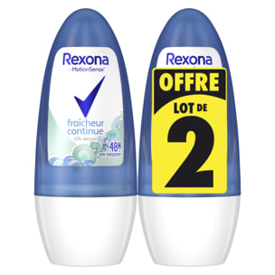 Pack de 3 - Rexona Déodorant Femme Bille Fraicheur Continue 50ml Lot de 2