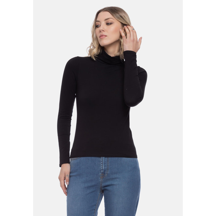 Camomilla - T-shirt SALLY in cotone, nero (46)