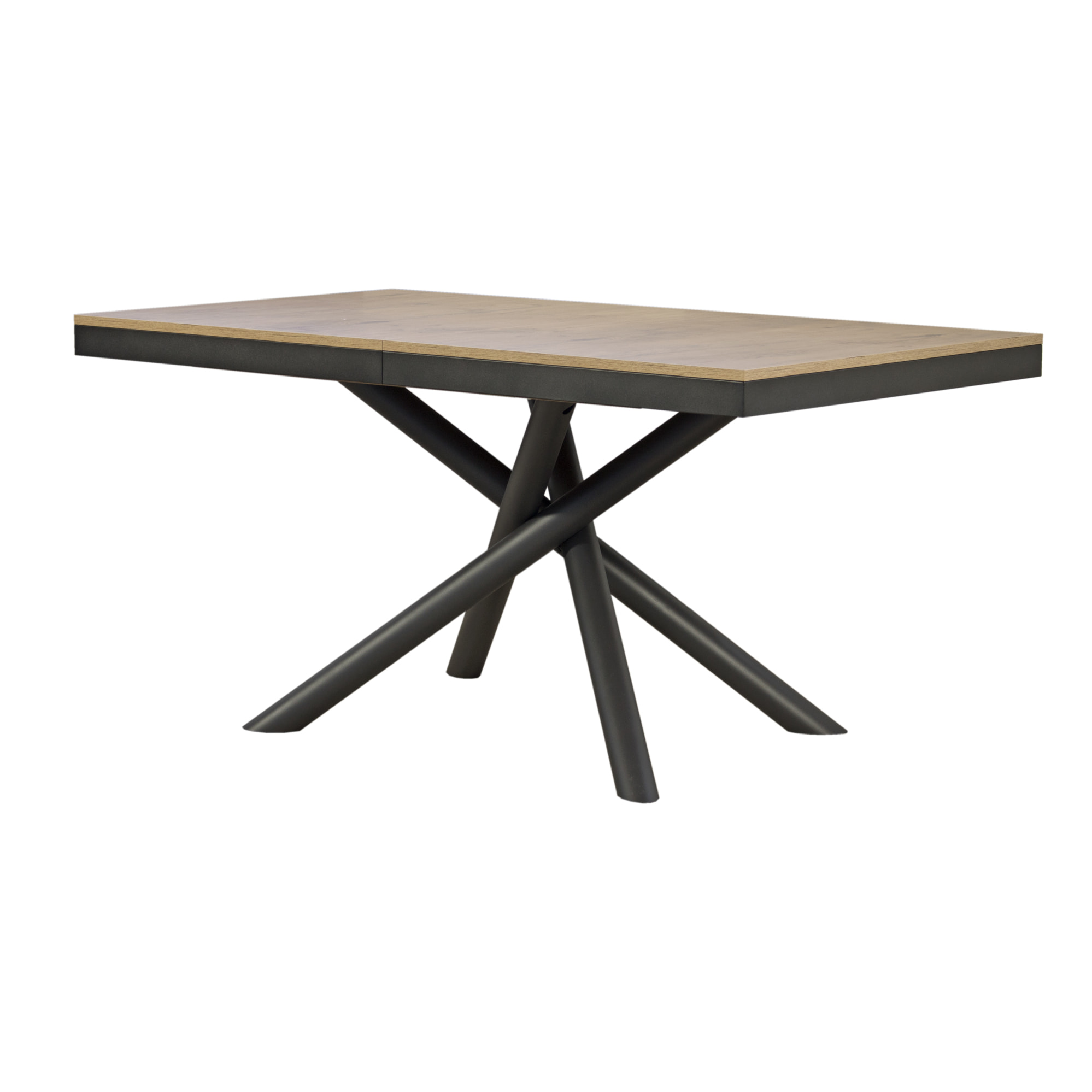 Table extensible 90x180/440 cm Famas Evolution Chêne Nature cadre Anthracite