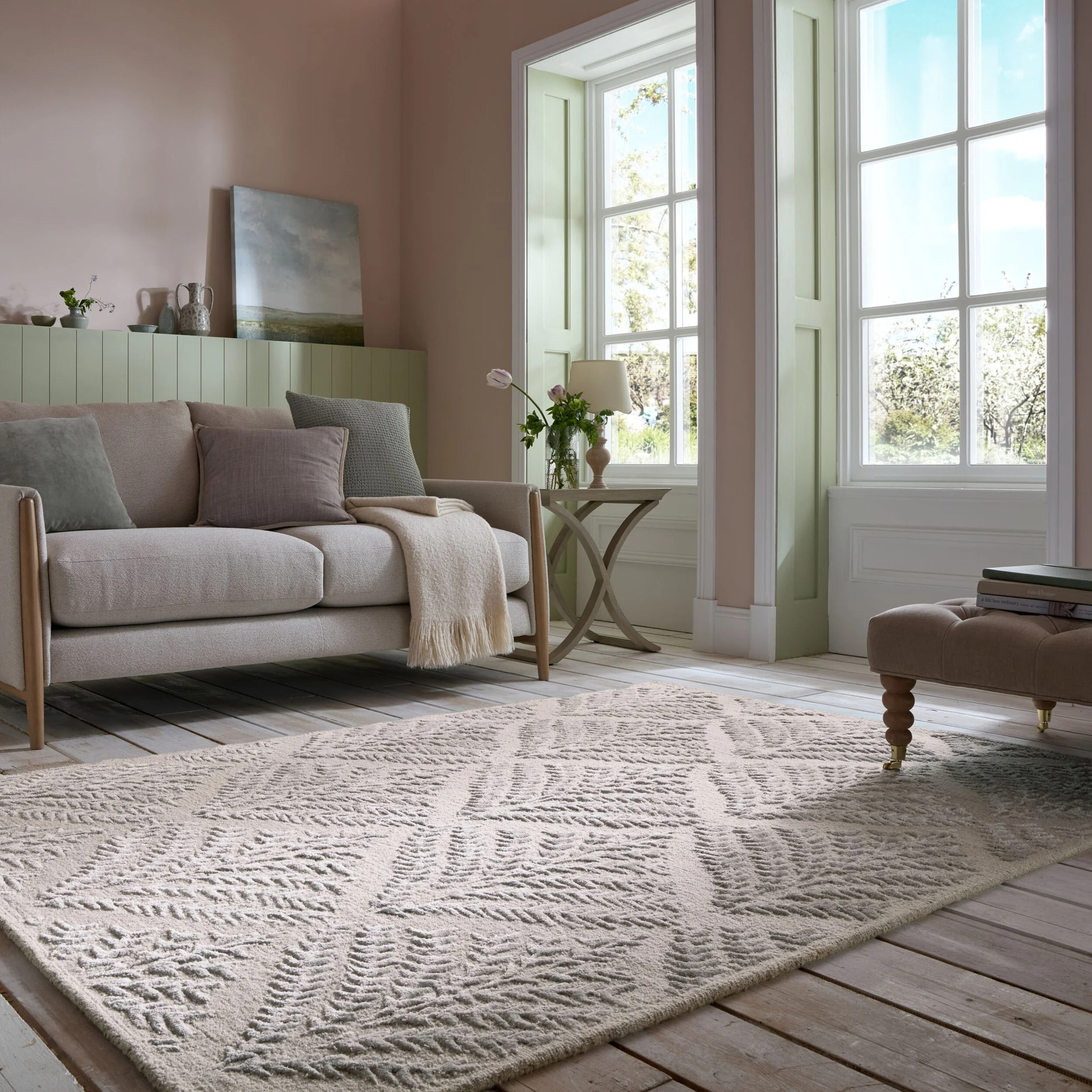 Tapis floral en laine SLOANE