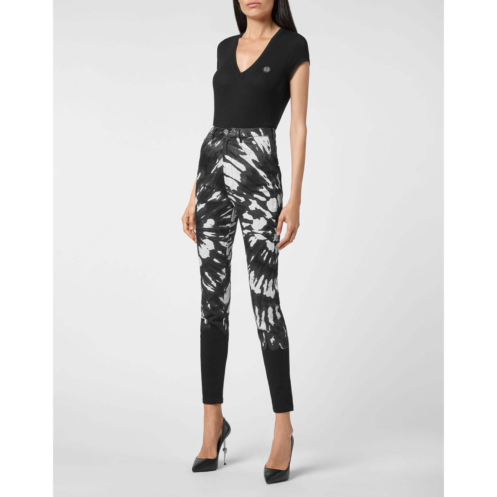 PHILIPP PLEIN Jegging de cintura alta TIE DYE