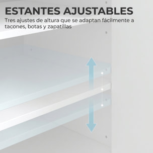 HOMCOM Mueble Zapatero con 1 Cajón y 5 Estantes, Armario para Zapatos Moderno con Estantes Ajustables, Zapatero Entrada Recibidor para 12-15 Pares en Pasillo, 62,5x35x95 cm, Blanco