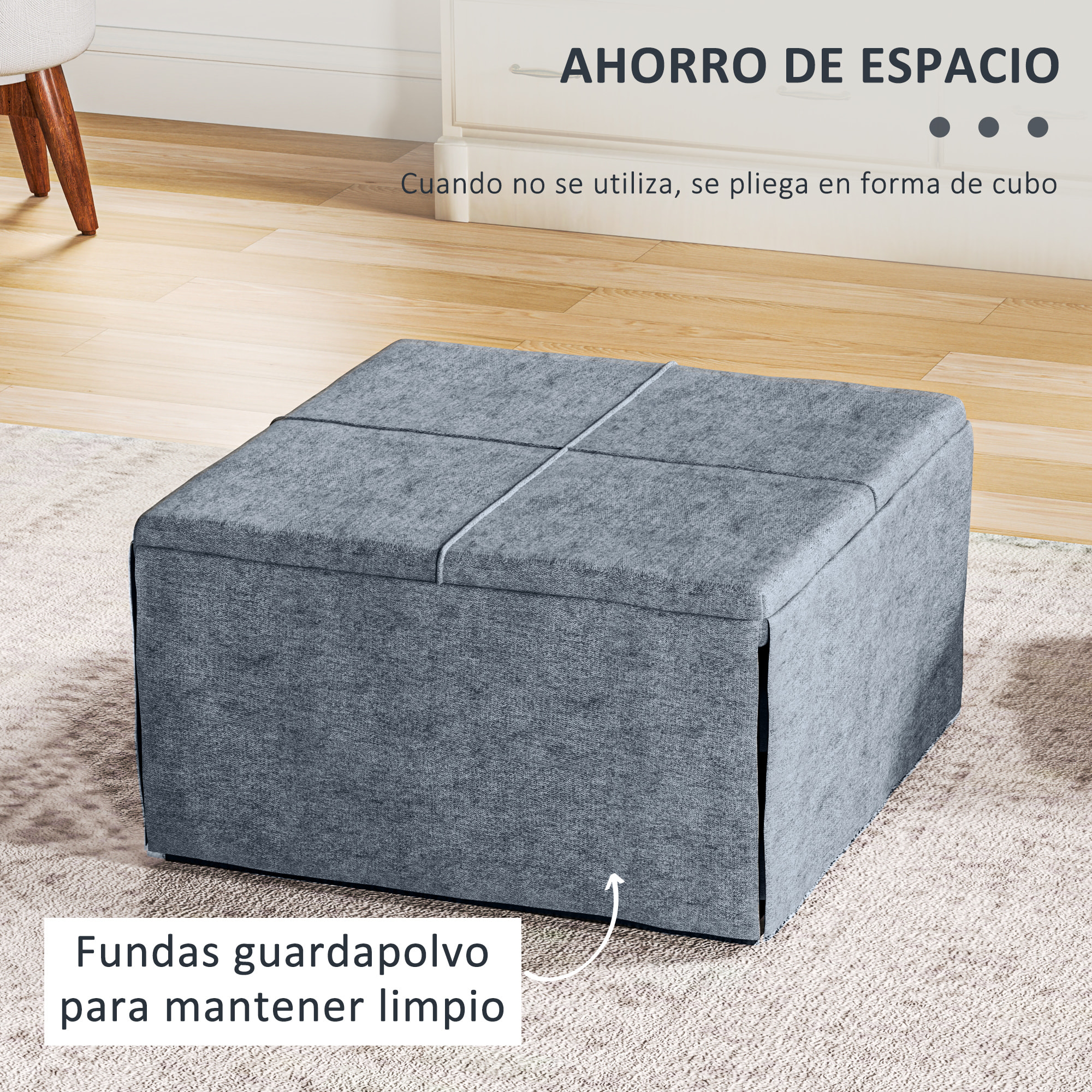 Cama Plegable 68x180 cm con Colchón de Espuma Mueble Cama Plegable con Funda de Protección Cama de Invitados Carga 120 kg Gris