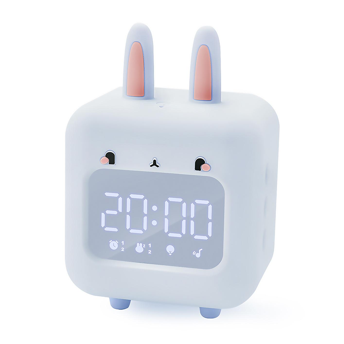 Sveglia Bunny per bambini con luce LED. Batteria ricaricabile.