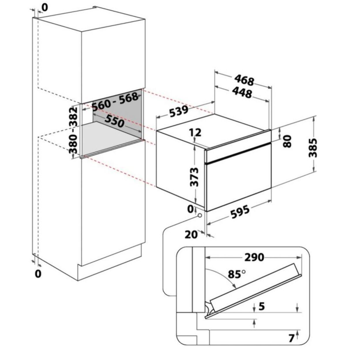 Micro ondes grill encastrable WHIRLPOOL WMD7O4TBF
