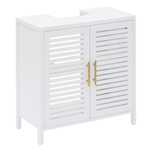 Meuble sous-lavabo Orea carré 35x70cm 2 portes blanc