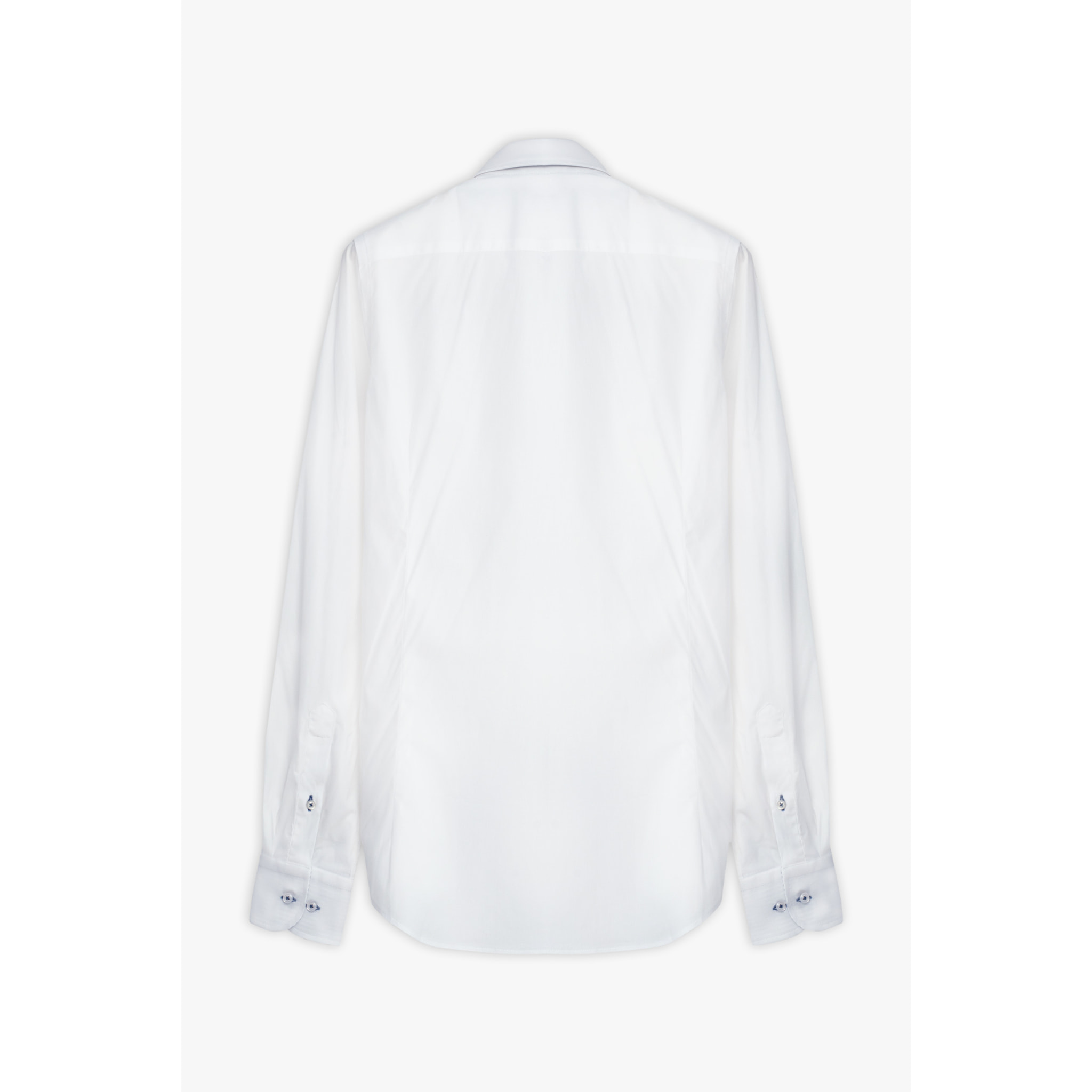 camicia uomo 1 bottone button down slim Popeline Stretch Unito Bianco