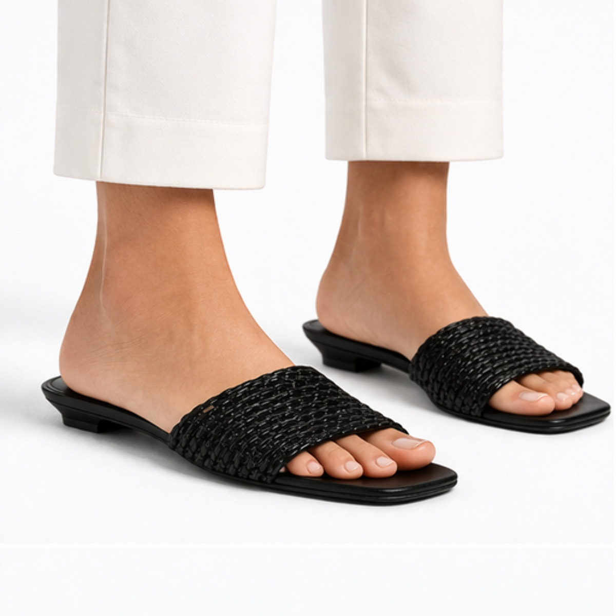 Ciabatta intreccio - tacco 3,5 cm