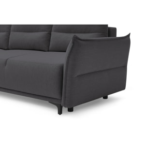 Arya - canapé d'angle réversible - convertible avec coffre - 4 places - style contemporain - Gris foncé