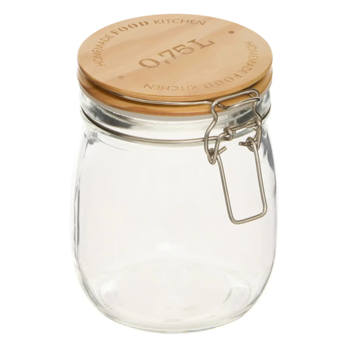 Bocal verre couvercle pin 075L Wording