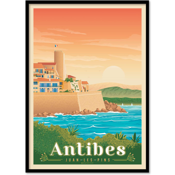 Affiche - Antibes - Olahoop Travel Posters