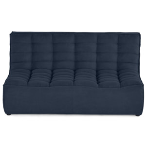 Ellie - canapé 2 places en velours texturé - Bleu marine