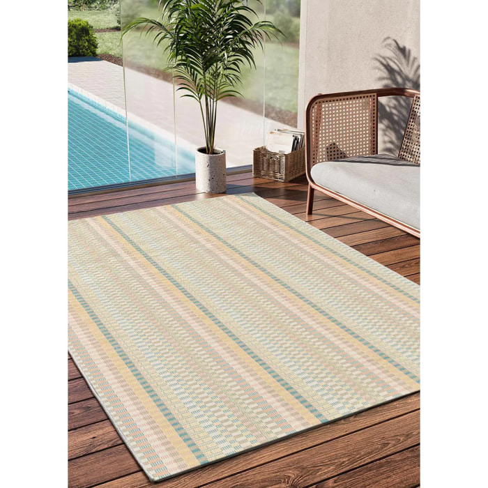 MANILA Alfombra geométrica de exterior-interior en tonos pastel, varias medidas disponibles.