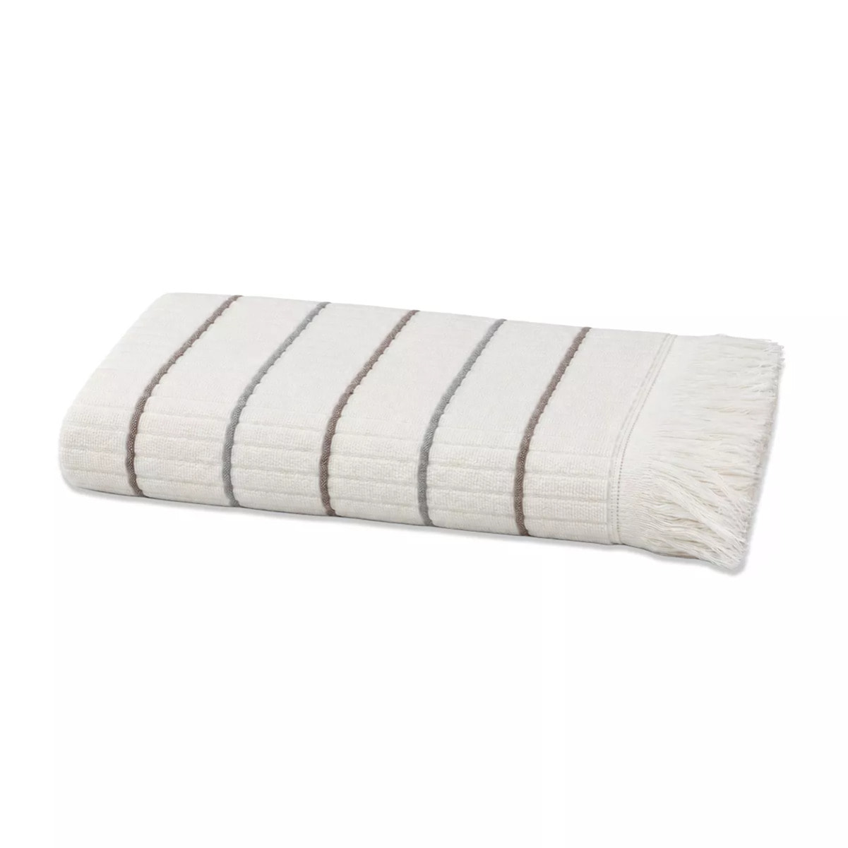 Drap de douche pur coton 580 g/m² tissé teint rayé violet Farniente violine