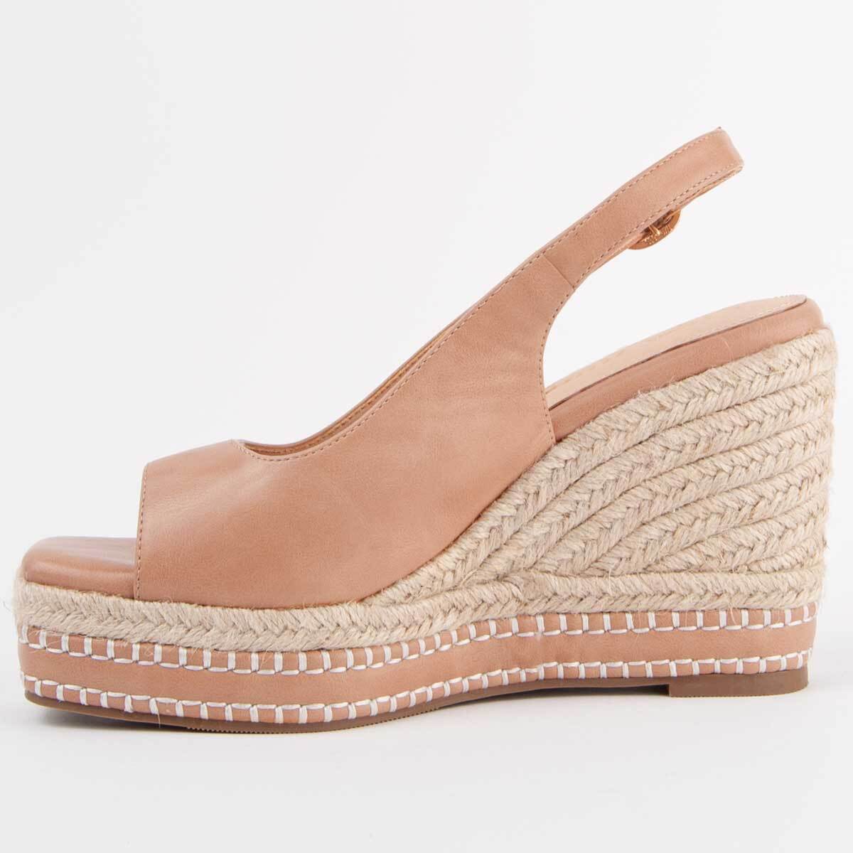 Sandalia De Cuña - Marron - Altura: 9 Cm