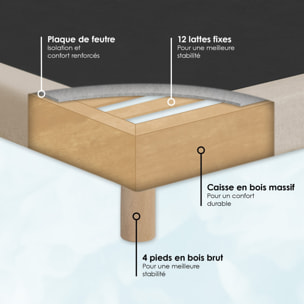 Ensemble matelas ressorts HÉLIOS, mémoire de forme, H31 cm, sommier beige