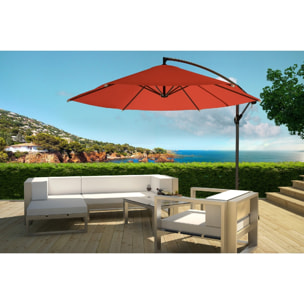 Parasol déporté Ø 3m terracotta FREY