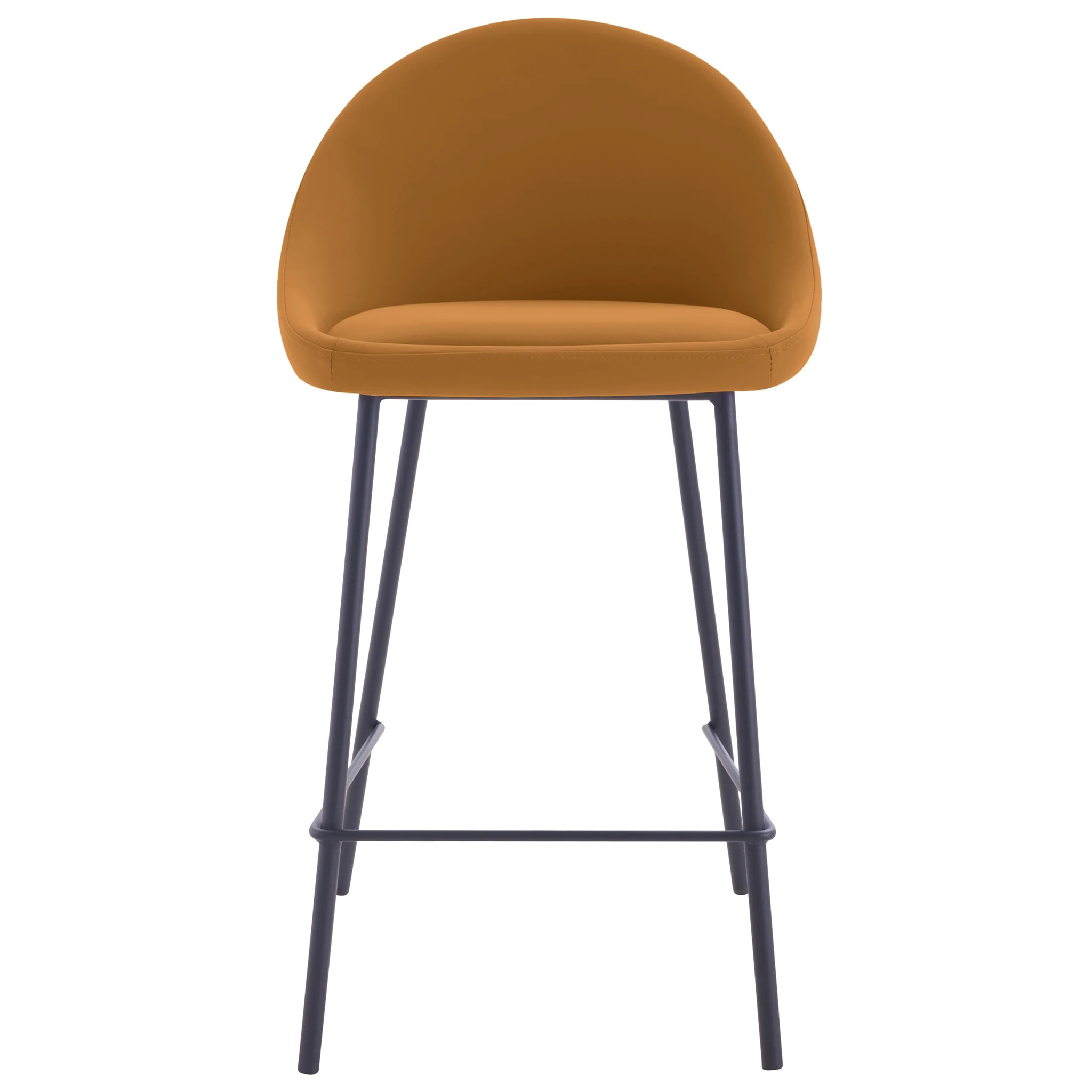 Lot de 2 chaises pour îlot central 65 cm en cuir synthétique cannelle - Misty