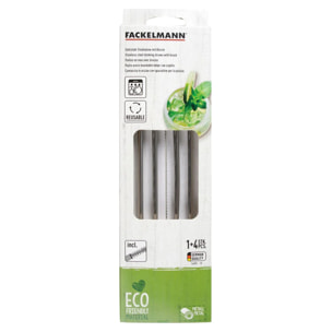Lot de 4 pailles en inox avec goupillon 24 cm Fackelmann Bar Concept