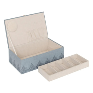 Boîte à couture "Wild" céramique bleu clair 30x18,5cm