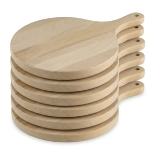 6 planches à pizza 30 cm en bois Fackelmann Boissellerie