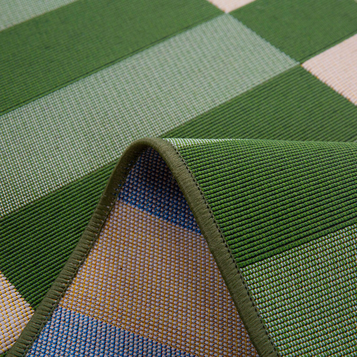 RIVIERA - Tapis intérieur/extérieur à motif carreaux vert