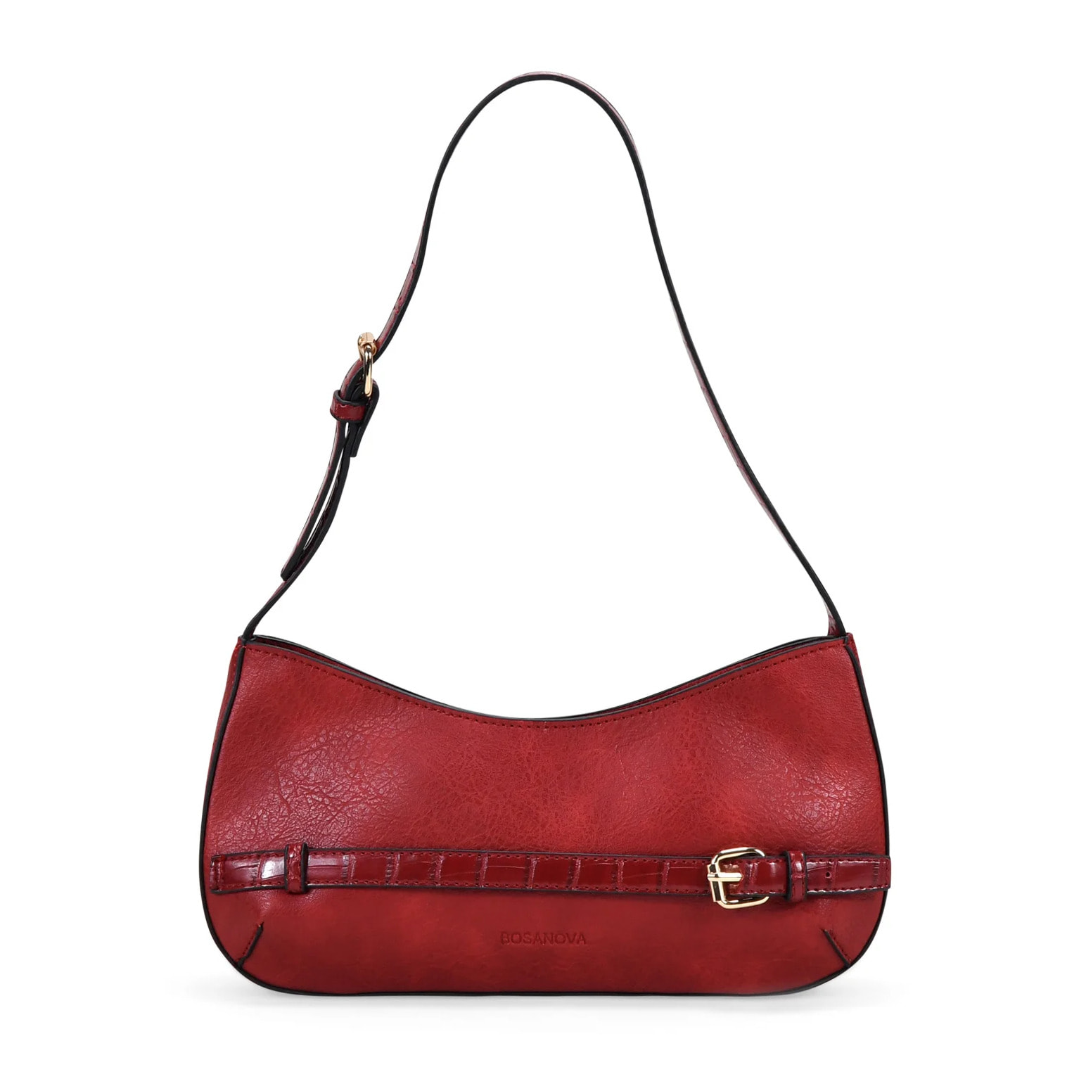 Bolso de hombro rojo con cremallera