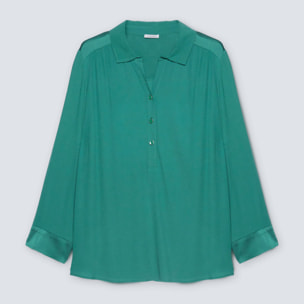 Fiorella Rubino - Blusa de viscosa ECOVERO™ con botones - Verde