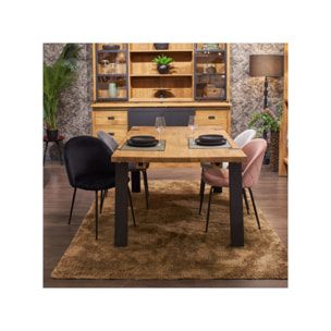 Chaise design en velours dossier capitonné - CLEA