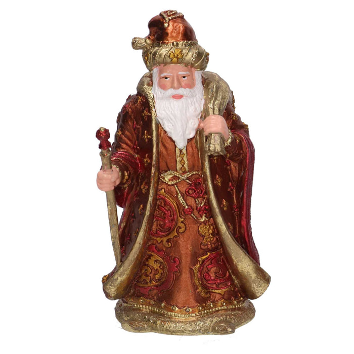 Babbo natale in resina rame cm 12x10h20